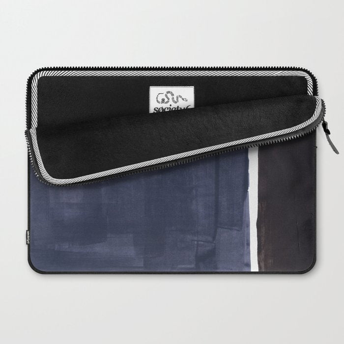 Navy Black Rothko Fun Colorful Mid Century Modern Abstract Painting Shapes Pattern Laptop Sleeve Gallery Image 2