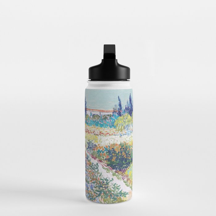 Vincent van Gogh  Garden at Arles 1888 Impressionism Flowers Landscape Art Exhibition Print Water Bottle Gallery Image 3