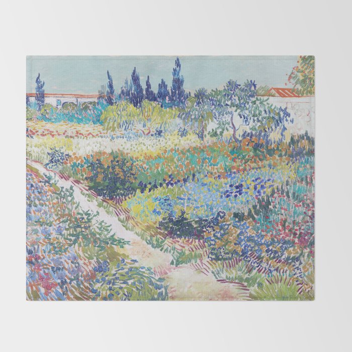 Vincent van Gogh  Garden at Arles 1888 Impressionism Flowers Landscape Art Exhibition Print Throw Blanket Gallery Image 2