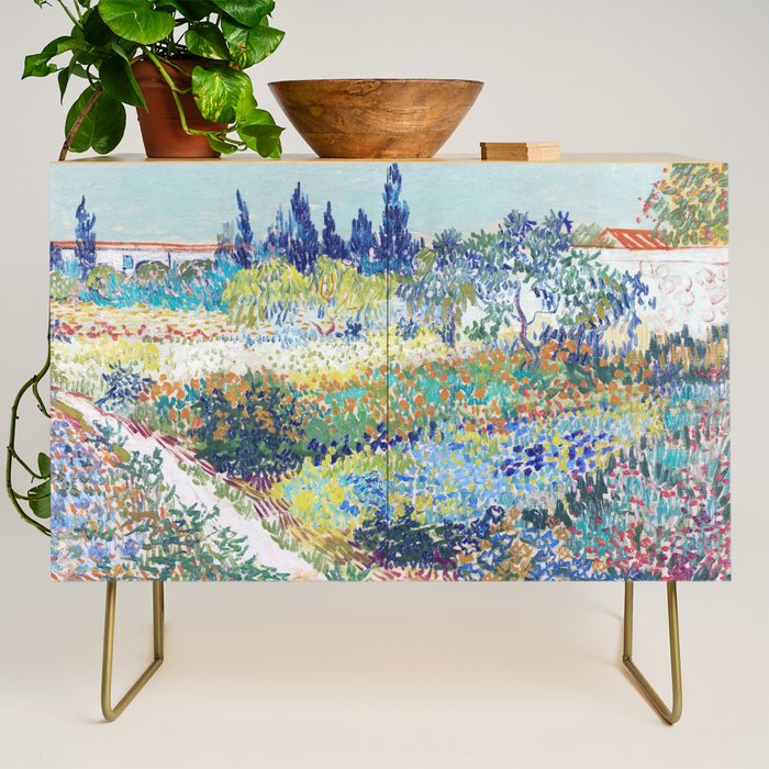 Vincent van Gogh  Garden at Arles 1888 Impressionism Flowers Landscape Art Exhibition Print Credenza Gallery Image 1