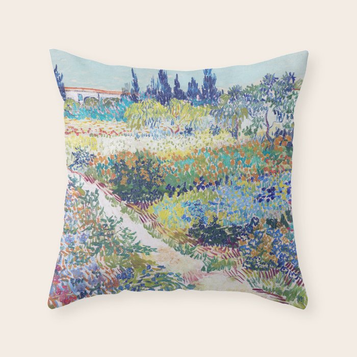 Vincent van Gogh  Garden at Arles 1888 Impressionism Flowers Landscape Art Exhibition Print Throw Pillow Gallery Image 6