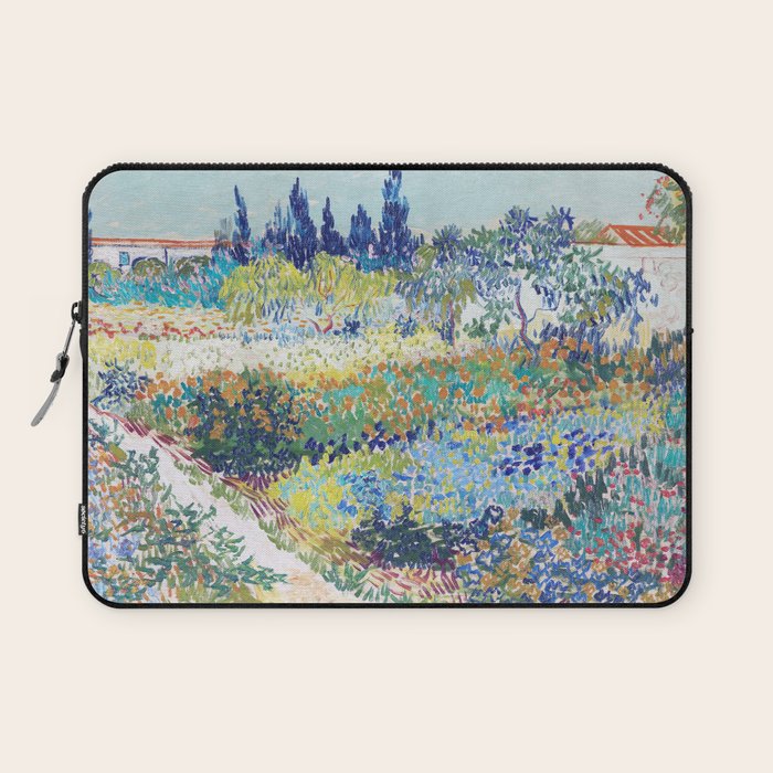 Vincent van Gogh  Garden at Arles 1888 Impressionism Flowers Landscape Art Exhibition Print Laptop Sleeve Gallery Image 1