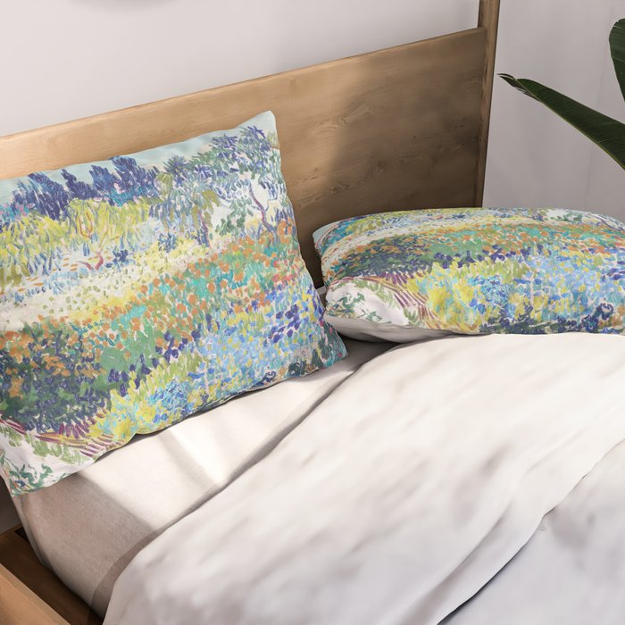 Vincent van Gogh  Garden at Arles 1888 Impressionism Flowers Landscape Art Exhibition Print Pillow Sham Gallery Image 2