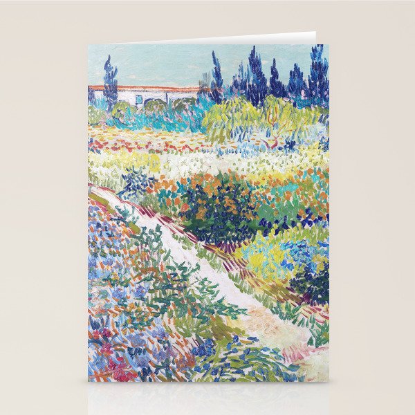 Vincent van Gogh  Garden at Arles 1888 Impressionism Flowers Landscape Art Exhibition Print Stationery Card Gallery Image 1