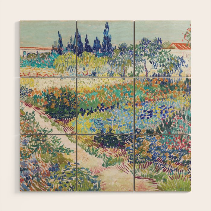 Vincent van Gogh  Garden at Arles 1888 Impressionism Flowers Landscape Art Exhibition Print Wood Wall Art Gallery Image 1