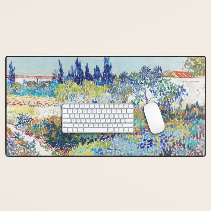 Vincent van Gogh  Garden at Arles 1888 Impressionism Flowers Landscape Art Exhibition Print Desk Mat Gallery Image 1