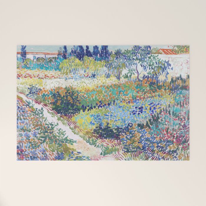 Vincent van Gogh  Garden at Arles 1888 Impressionism Flowers Landscape Art Exhibition Print Welcome Mat Gallery Image 1
