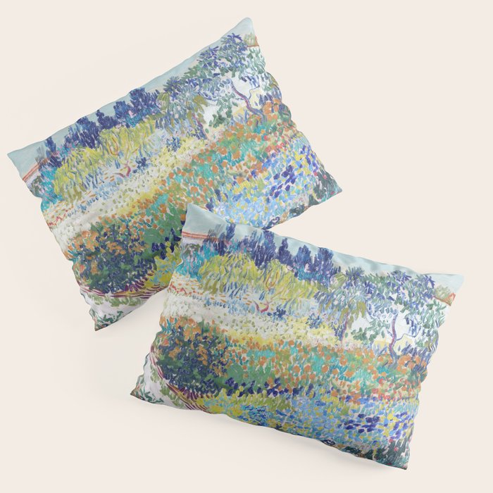 Vincent van Gogh  Garden at Arles 1888 Impressionism Flowers Landscape Art Exhibition Print Pillow Sham Gallery Image 1