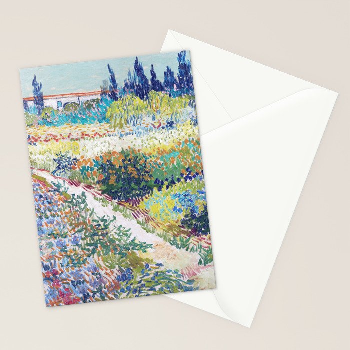 Vincent van Gogh  Garden at Arles 1888 Impressionism Flowers Landscape Art Exhibition Print Stationery Card Gallery Image 2