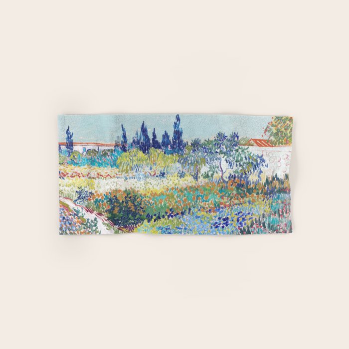 Vincent van Gogh  Garden at Arles 1888 Impressionism Flowers Landscape Art Exhibition Print Bath Towel Gallery Image 1