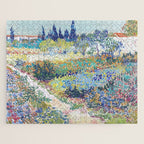 Vincent van Gogh  Garden at Arles 1888 Impressionism Flowers Landscape Art Exhibition Print Jigsaw Puzzle Gallery Image 1