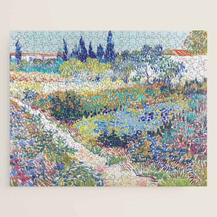 Vincent van Gogh  Garden at Arles 1888 Impressionism Flowers Landscape Art Exhibition Print Jigsaw Puzzle Gallery Image 1