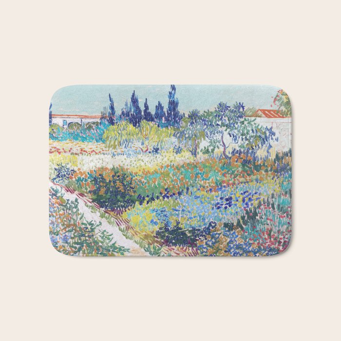 Vincent van Gogh  Garden at Arles 1888 Impressionism Flowers Landscape Art Exhibition Print Bath Mat Gallery Image 1