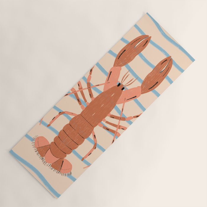 Lobster - Blue Stripes Yoga Mat Gallery Image 1