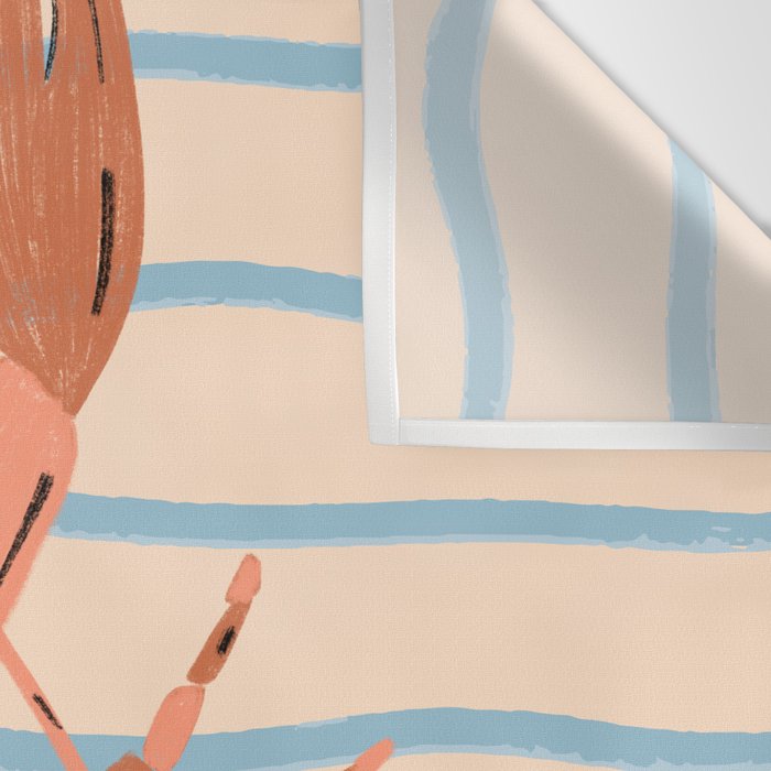 Lobster - Blue Stripes Wall Tapestry Gallery Image 3