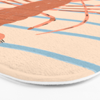 Lobster - Blue Stripes Bath Mat Gallery Image 3