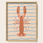 Lobster - Blue Stripes Serving Tray Gallery Image 1