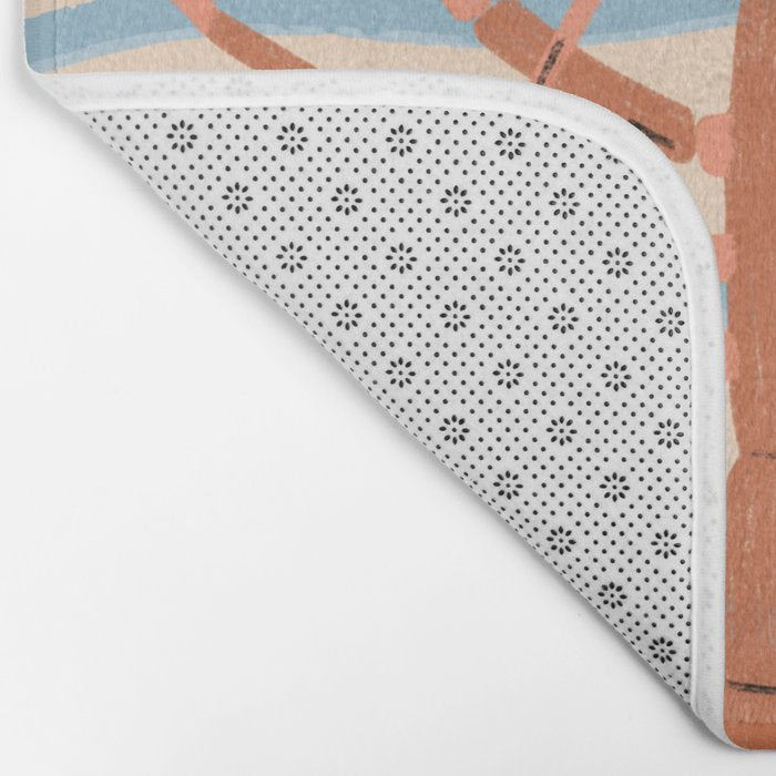 Lobster - Blue Stripes Bath Mat Gallery Image 2