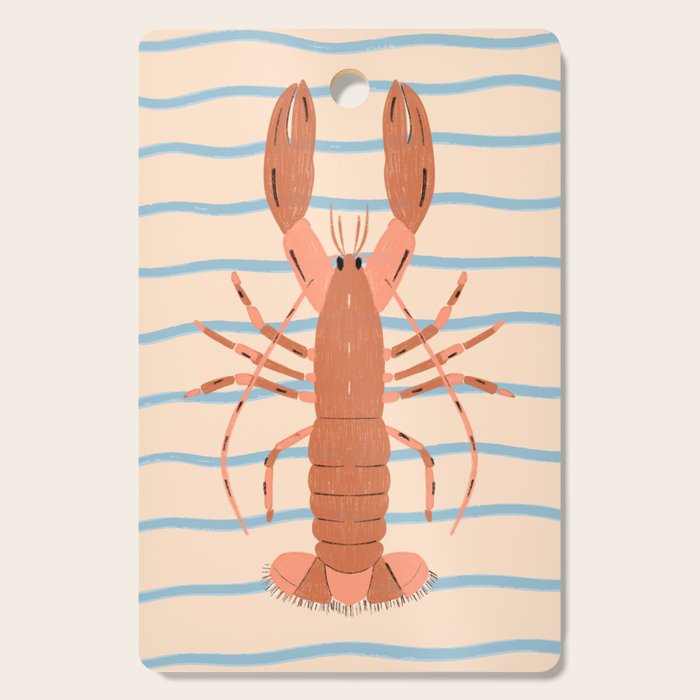 Lobster - Blue Stripes Cutting Board Gallery Image 1