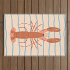 Lobster - Blue Stripes Outdoor Rug Gallery Image 1