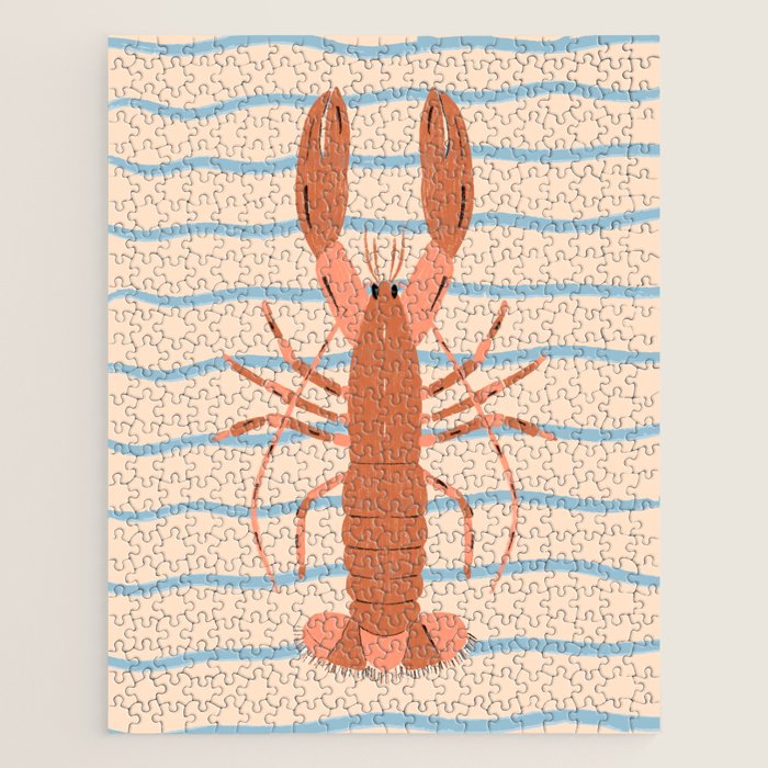 Lobster - Blue Stripes Jigsaw Puzzle Gallery Image 1