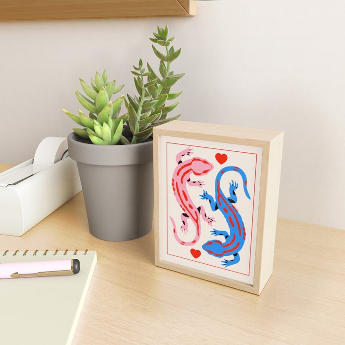 The lovers - salamanders Mini Art Print Gallery Image 2
