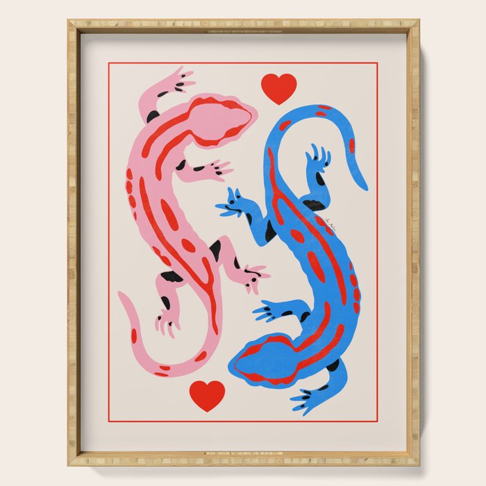 The lovers - salamanders Serving Tray Gallery Image 1