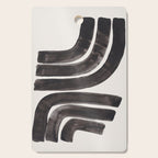 Don't Go Mid Century Modern Minimalist Black Ink Painting Funky Tribal Art Cutting Board Gallery Image 1
