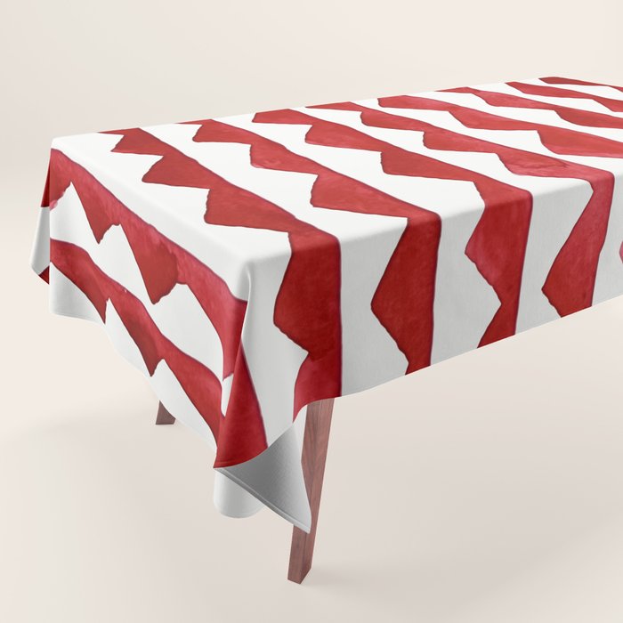 Red Triangle Lines Tablecloth Gallery Image 1