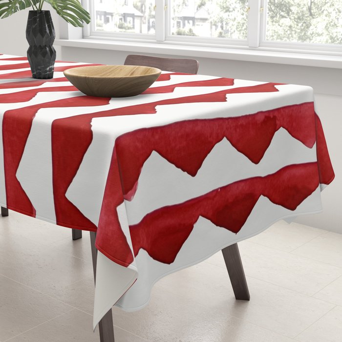 Red Triangle Lines Tablecloth Gallery Image 3