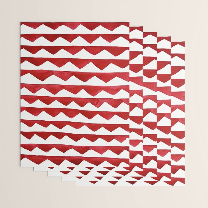 Red Triangle Lines Wrapping Paper Gallery Image 3