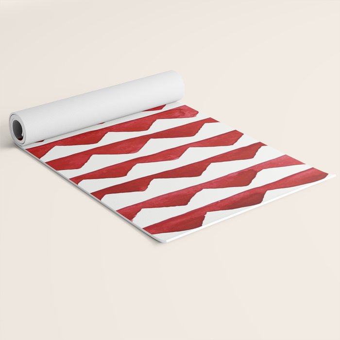 Red Triangle Lines Yoga Mat Gallery Image 2