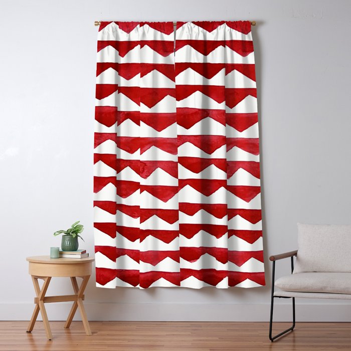 Red Triangle Lines Window Curtain Gallery Image 1