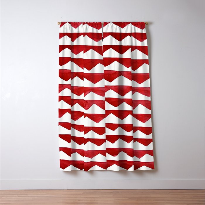 Red Triangle Lines Window Curtain Gallery Image 3