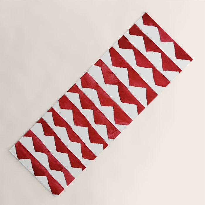 Red Triangle Lines Yoga Mat Gallery Image 1