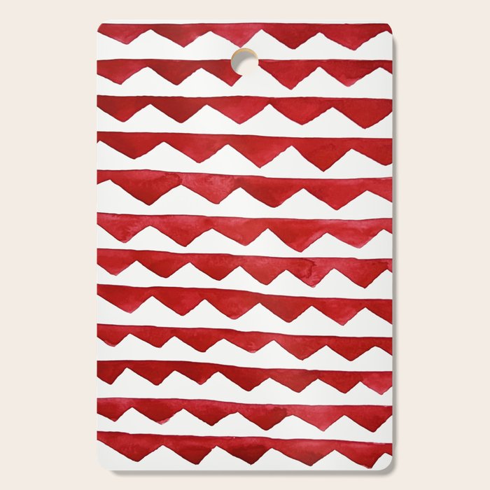 Red Triangle Lines Cutting Board Gallery Image 1