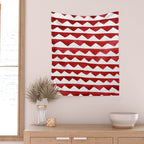 Red Triangle Lines Wall Tapestry Gallery Image 2