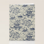 Mythical Sea Creatures Toile de Jouy Stationery Card Gallery Image 2