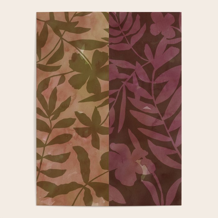 Reverse Floral Maroon Poster Gallery Image 4