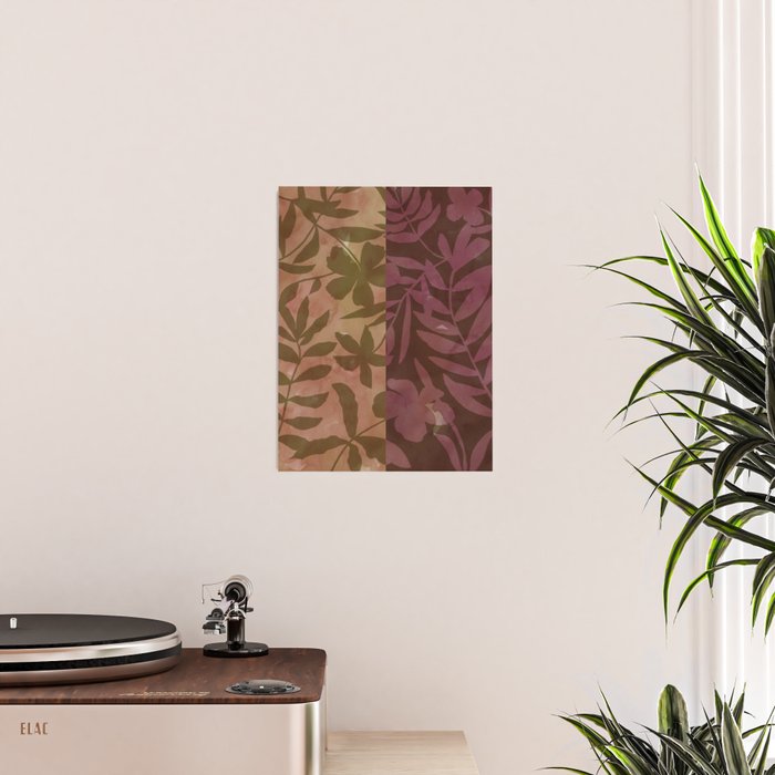 Reverse Floral Maroon Poster Gallery Image 2