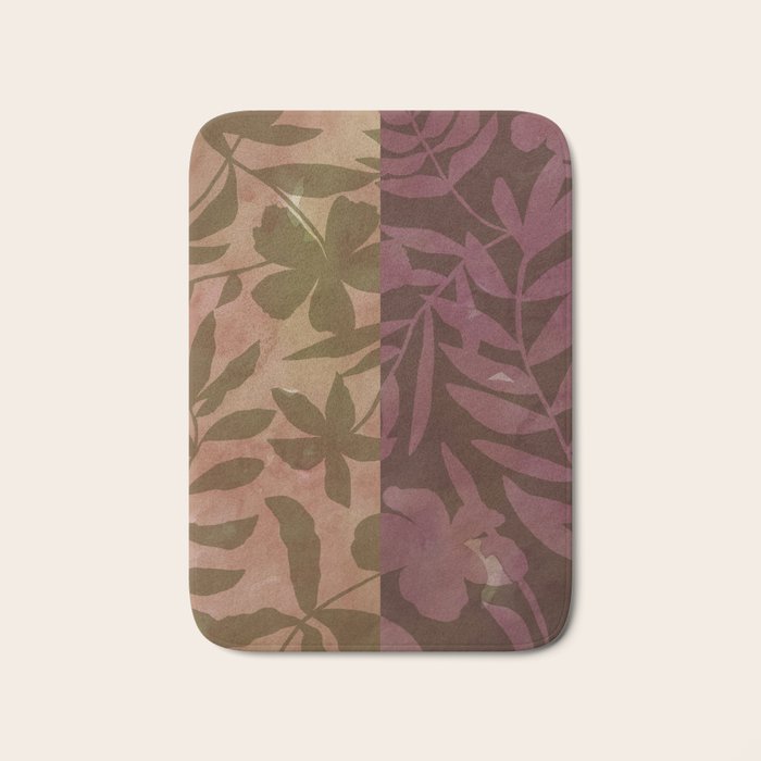 Reverse Floral Maroon Bath Mat Gallery Image 1