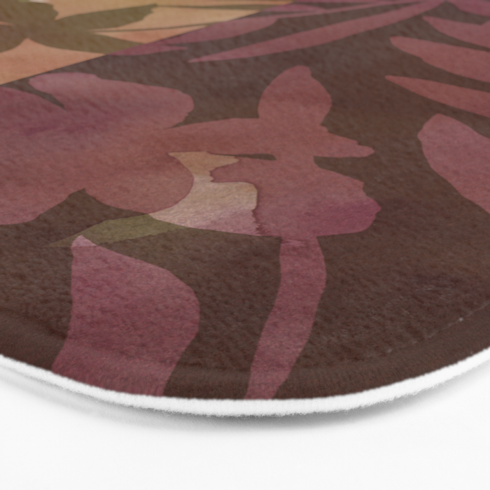 Reverse Floral Maroon Bath Mat Gallery Image 3