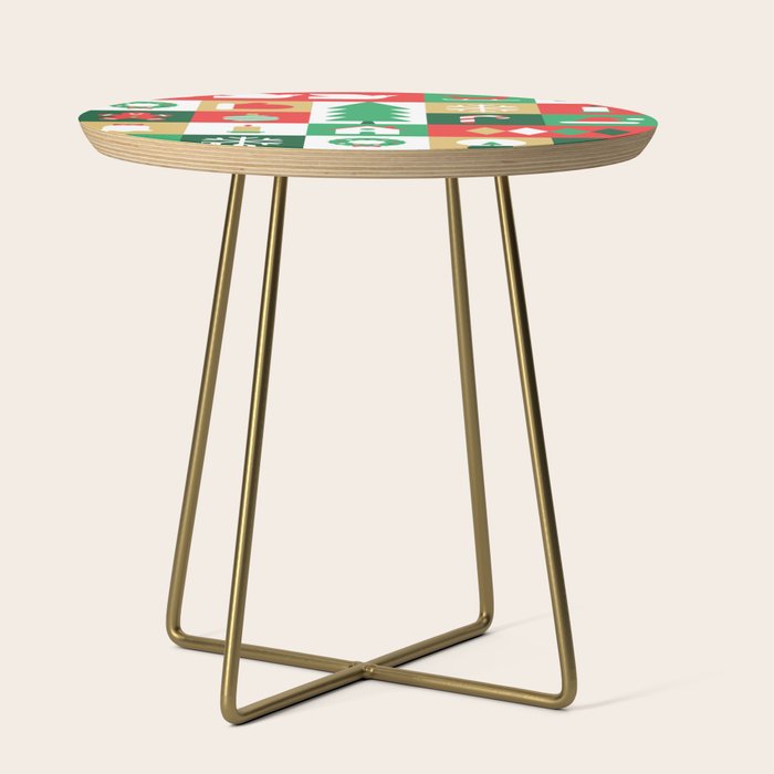 Christmas geometric mosaic art pattern Side Table Gallery Image 1
