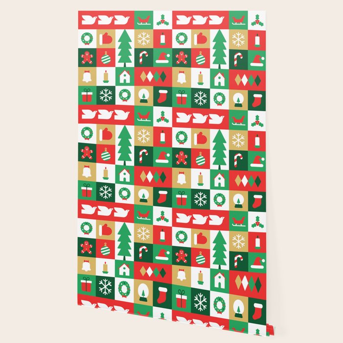 Christmas geometric mosaic art pattern Wallpaper Gallery Image 2