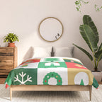 Christmas geometric mosaic art pattern Comforter Gallery Image 3