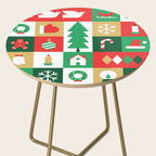 Christmas geometric mosaic art pattern Side Table Gallery Image 2