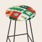 Christmas geometric mosaic art pattern Stool Gallery Image 2
