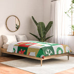 Christmas geometric mosaic art pattern Comforter Gallery Image 2