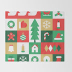 Christmas geometric mosaic art pattern Throw Blanket Gallery Image 2