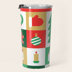 Christmas geometric mosaic art pattern Travel Mug Gallery Image 3